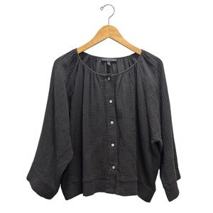 Grade and Gather Brown Cotton Peasant Top